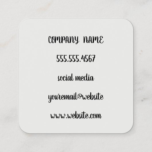 Elegant Faux Metallic Gold en Black Vierkante Visitekaartje (Achterkant)