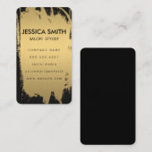 Elegant Faux Metallic Gold en Black Visitekaartje (Voorkant / Achterkant)