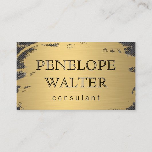 Elegant Faux Metallic Gold en Pattern Visitekaartje (Voorkant)