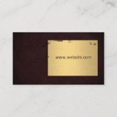 Elegant Faux Metallic Goud Geborsteld / Diep Rood Visitekaartje (Achterkant)