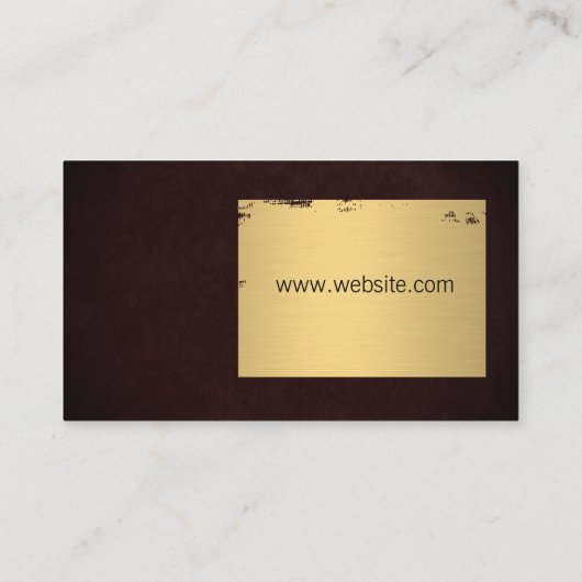 Elegant Faux Metallic Goud Geborsteld / Diep Rood Visitekaartje (Achterkant)