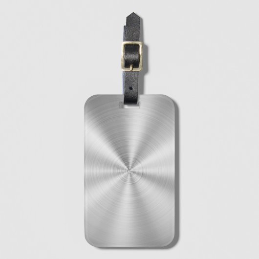 Elegant Faux Metallic Shiny Silver Bagagelabel (Voorkant (verticaal))