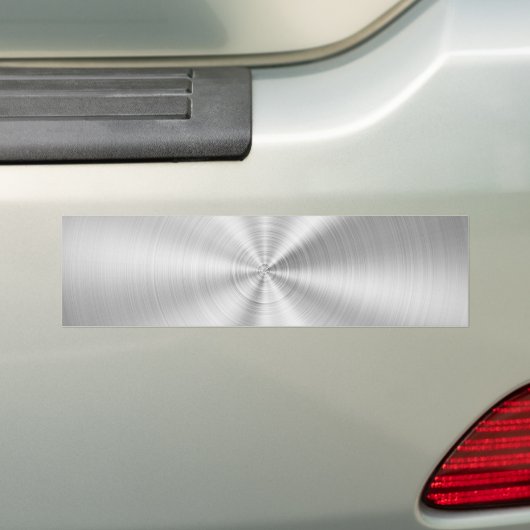 Elegant Faux Metallic Shiny Silver Bumpersticker (Op auto)