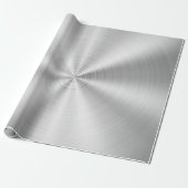 Elegant Faux Metallic Shiny Silver Cadeaupapier (Uitgerold)