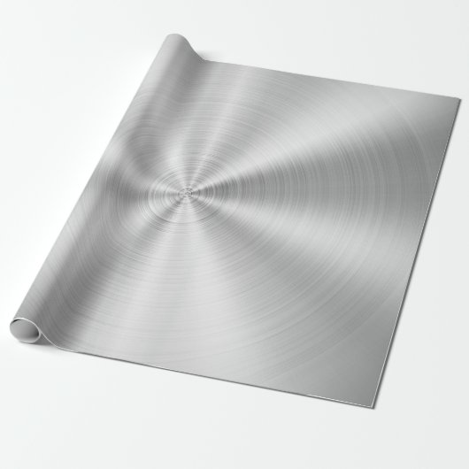 Elegant Faux Metallic Shiny Silver Cadeaupapier (Uitgerold)