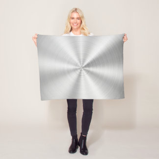 Elegant Faux Metallic Shiny Silver Fleece Deken