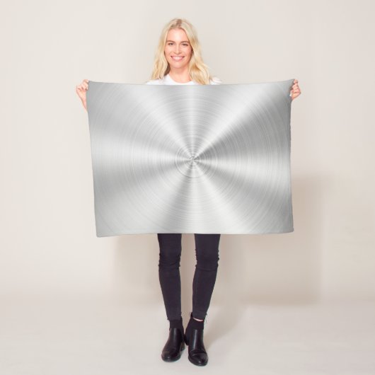 Elegant Faux Metallic Shiny Silver Fleece Deken (In situ)