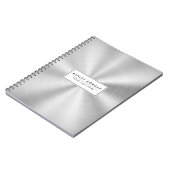 Elegant Faux Metallic Shiny Silver Notitieboek (Linkerzijde)