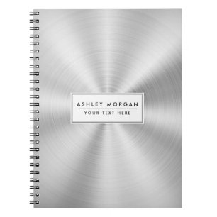 Elegant Faux Metallic Shiny Silver Notitieboek