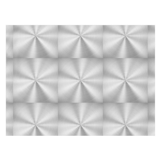 Elegant Faux Metallic Shiny Silver Tafelkleed (Voorkant (Horizontaal))