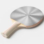 Elegant Faux Metallic Shiny Silver Tafeltennisbatje (Voorkant Gekanteld)