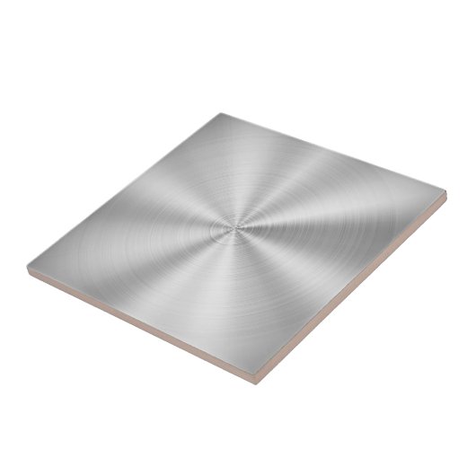 Elegant Faux Metallic Shiny Silver Tegeltje (Zijkant)