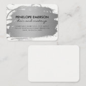 Elegant Faux Metallic Silver Brushed Visitekaartje (Voorkant / Achterkant)
