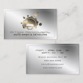 Elegant faux metallic zilver en goud visitekaartje (Voorkant / Achterkant)