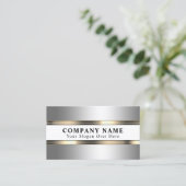 Elegant faux metallic zilver en goud visitekaartje (Staand voorkant)