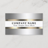 Elegant faux metallic zilver en goud visitekaartje (Voorkant)