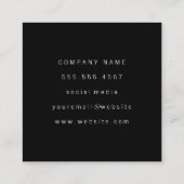 Elegant Faux Metallic Zilver Geborsteld | Bokeh Vierkante Visitekaartje (Achterkant)