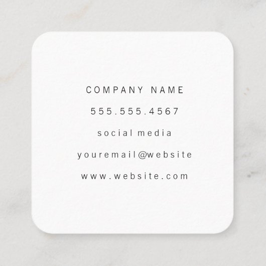 Elegant Faux metallisch goud en leder Vierkante Visitekaartje (Achterkant)