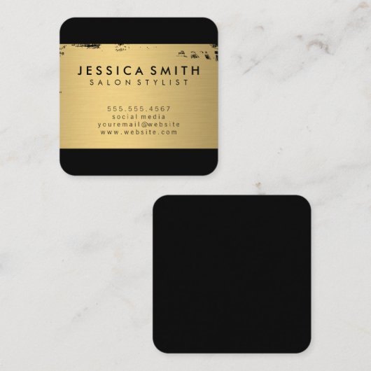 Elegant Faux metallisch goud geborsteld Vierkante Visitekaartje