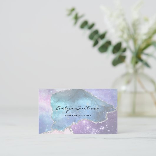 elegant faux nacre design visitekaartje (Staand voorkant)