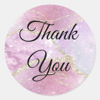 Elegant Faux Pearlescent Effect Hartelijk dank Ronde Sticker