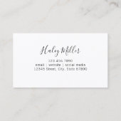 Elegant Faux Pearlescent Iridescent Glitter Visitekaartje (Achterkant)
