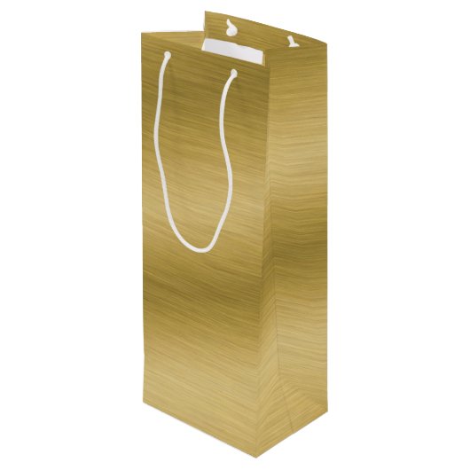 Elegant Faux pensed Gold Artwork Wijn Cadeautas (Achterkant Gekanteld)