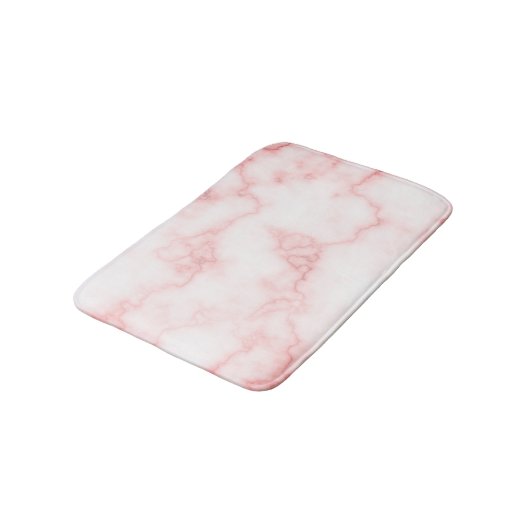 Elegant Faux Pink Marble Bath Mat (Gekanteld)