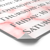 Elegant Faux Pink Marble Salon Hours Poster (Hoek)