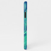 Elegant Faux Pink Turquoise Abalone Shell Pattern iPhone Hoesje (Rechterkant)