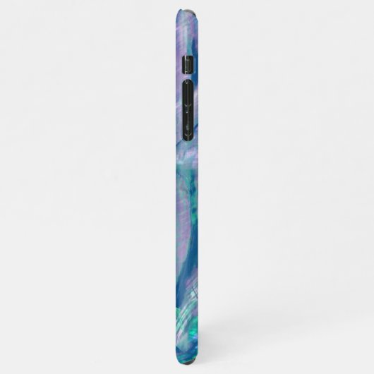 Elegant Faux Pink Turquoise Abalone Shell Pattern iPhone Hoesje (Linkerkant)