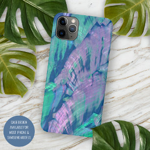 Elegant Faux Pink Turquoise Abalone Shell Pattern iPhone 11Pro Max Hoesje