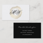 Elegant Faux Platinum Borhed Fancy Monogram Visitekaartje (Voorkant / Achterkant)