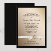 Elegant Faux Ribbon Golden Wedding Jubileum Kaart (Voorkant / Achterkant)