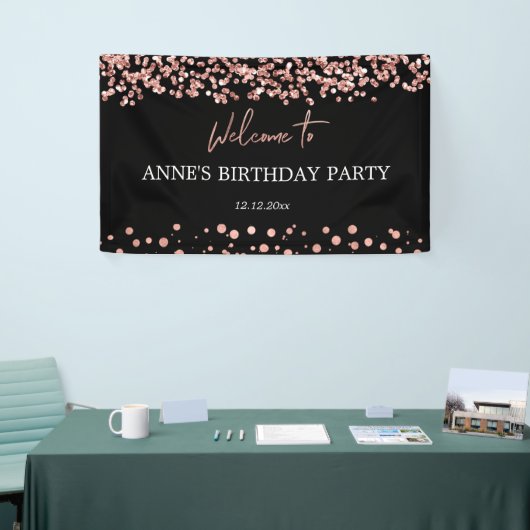 Elegant Faux Roos Gold Banner (Beurs)