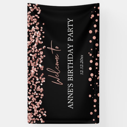 Elegant Faux Roos Gold Banner (Verticaal)