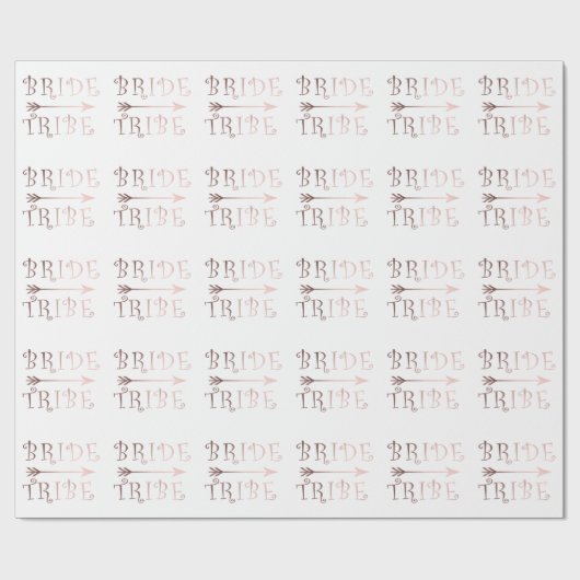 elegant faux roos gold bride tribe design cadeaupapier (Vlak)