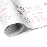 elegant faux roos gold bride tribe design cadeaupapier<br><div class="desc">Rendy en stijlvol design,  dat staat voor faux roos Gold "bride tribe" tekst en een pijl. U kunt het product aanpassen door de achtergrondkleur te kiezen.</div>