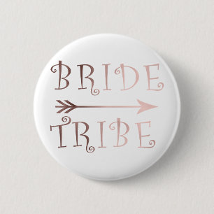 elegant faux roos gold bride tribe design ronde button 5,7 cm