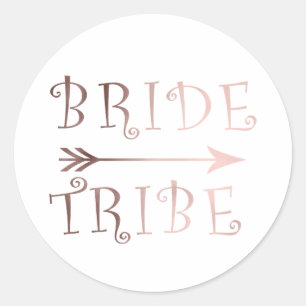elegant faux roos gold bride tribe design ronde sticker