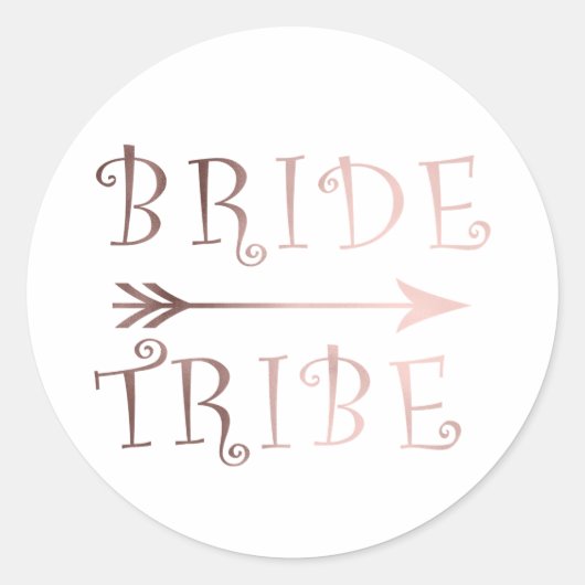 elegant faux roos gold bride tribe design ronde sticker (Voorkant)