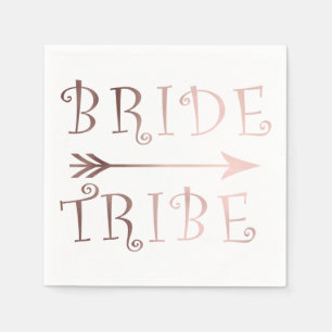 elegant faux roos gold bride tribe design servet