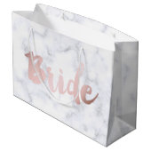 elegant faux roos Gold "bride" witte marmer Groot Cadeauzakje (Achterkant Gekanteld)