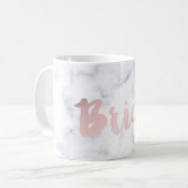 elegant faux roos Gold "bride" witte marmer Koffiemok (Voorkant links)