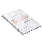 elegant faux roos Gold "bride" witte marmer Notitieboek (Rechterzijde)