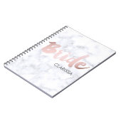 elegant faux roos Gold "bride" witte marmer Notitieboek (Linkerzijde)