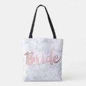 elegant faux roos Gold "bride" witte marmer Tote Bag (Achterkant)