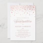 Elegant Faux Roos Gold Confetti Afstuderen Kaart (Voorkant)