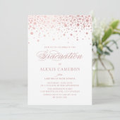 Elegant Faux Roos Gold Confetti Afstuderen Kaart (Staand voorkant)
