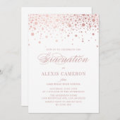 Elegant Faux Roos Gold Confetti Afstuderen Kaart (Voorkant / Achterkant)